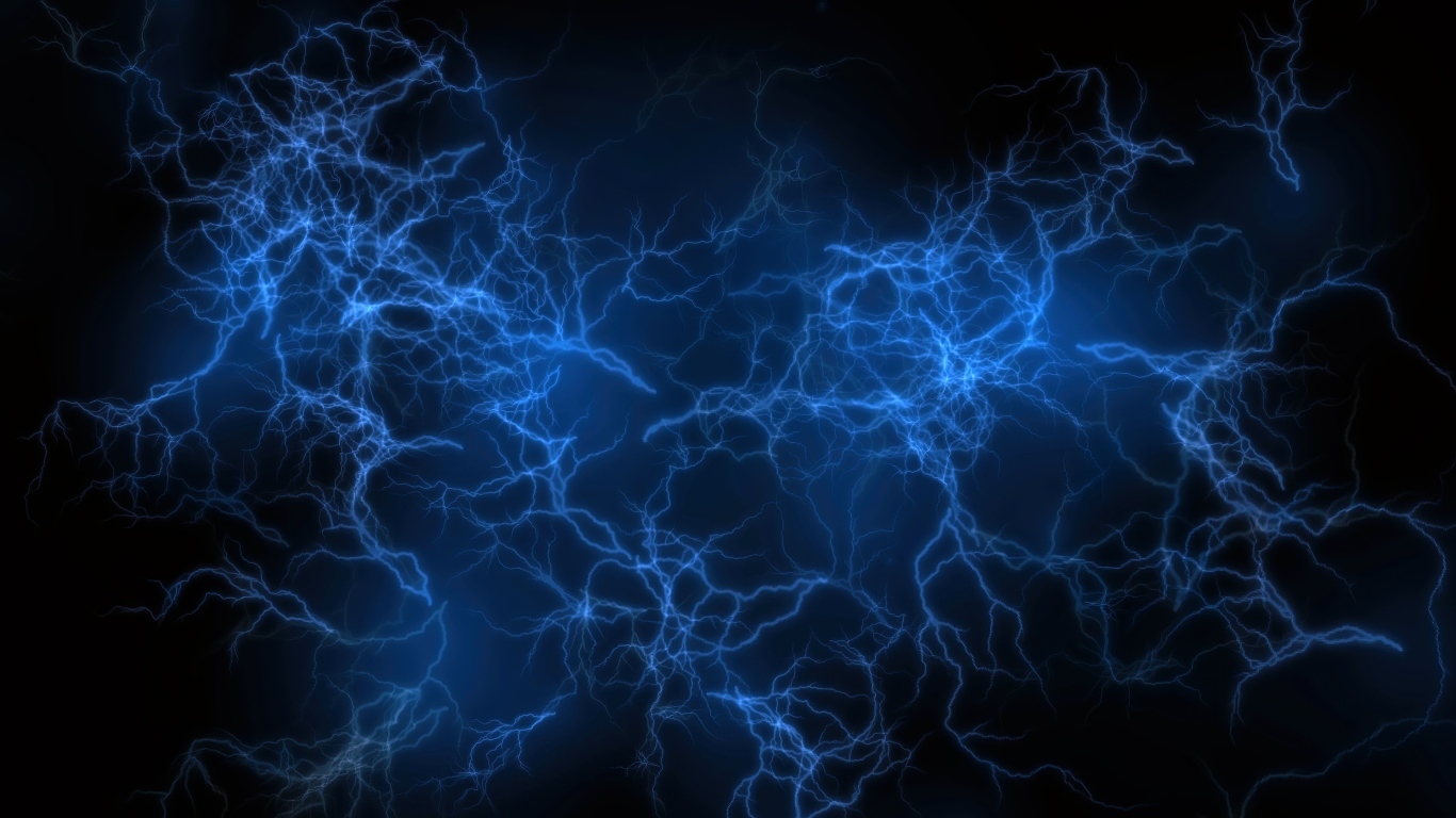 Синяя молния на черном фоне