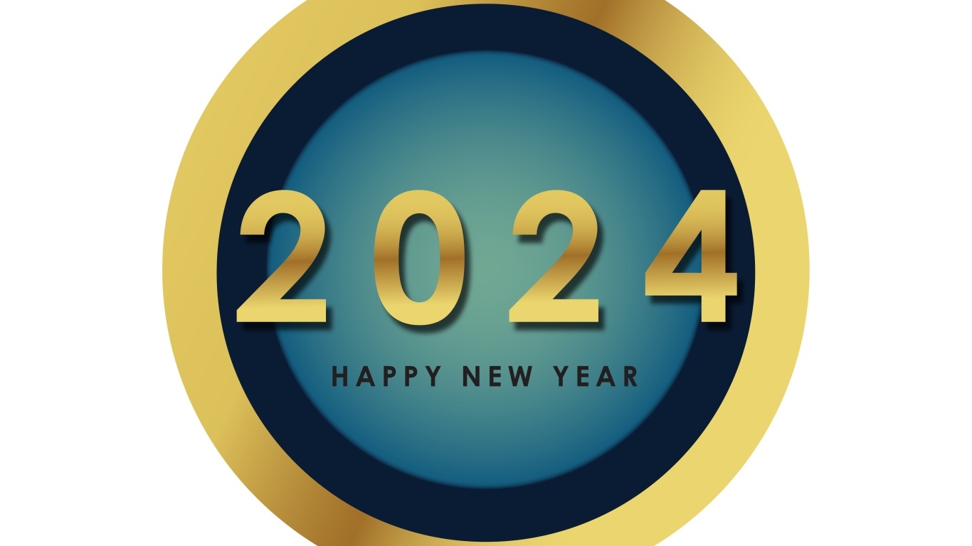 Круг с надписью и цифрами на Новый год 2024