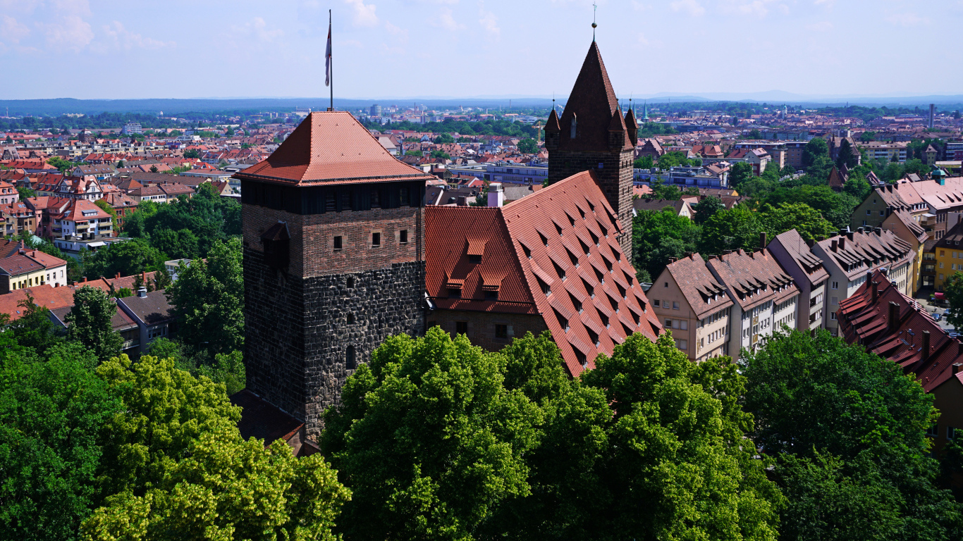 Старинная башня Башня Синвелл, Нюрнберг, Германия