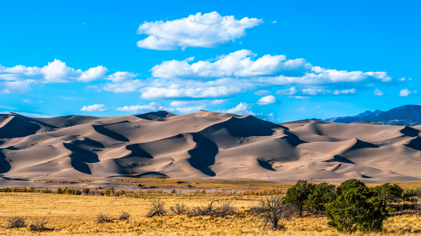 Песчаные бури национального парка Грейт-Санд-Дьюнс, США
