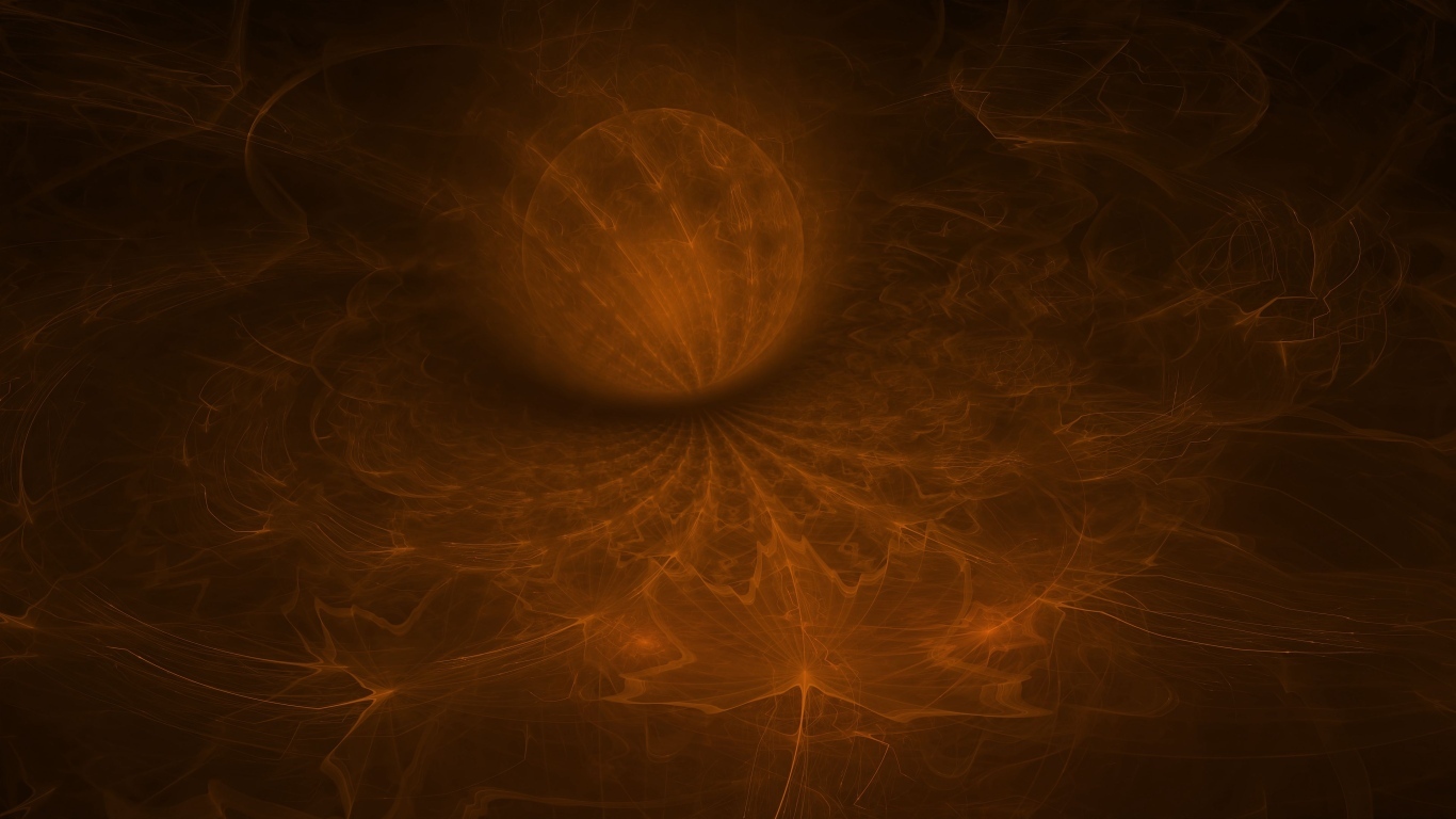 Шар на коричневом неоновом фоне с кленовым листом