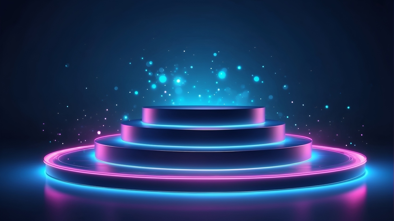 Созданный неоновый подиум 3д графика