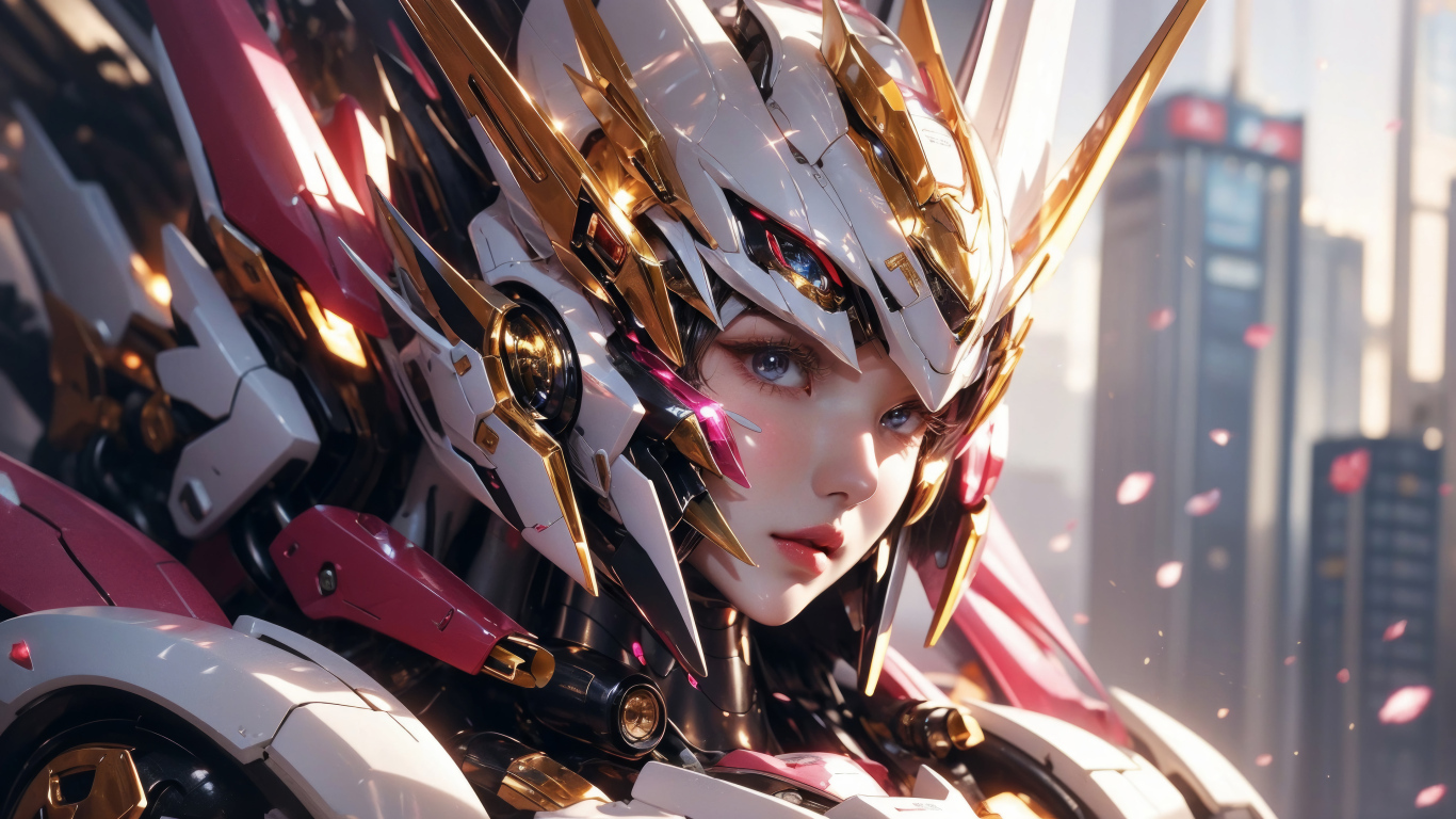 Аниме девушка в костюме робота