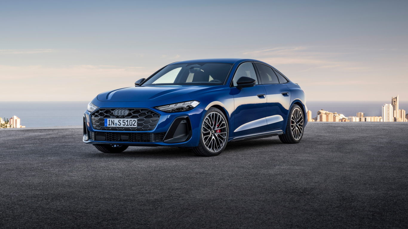 Вид сбоку на автомобиль Audi S5 TFSI quattro 2024 года