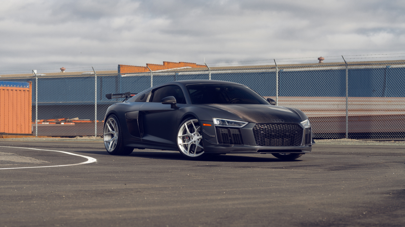 Быстрый стильный автомобиль Audi R8 Velgen Wheels