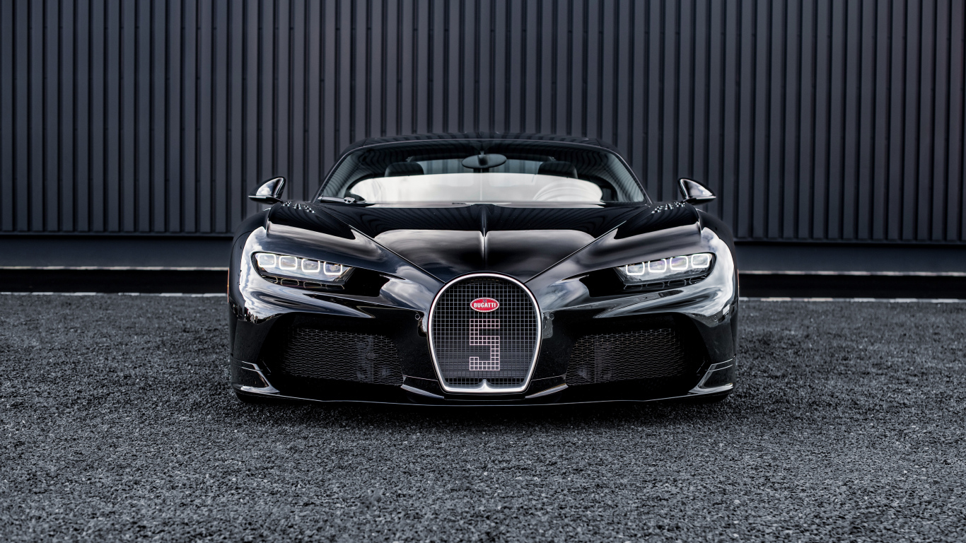 Вид спереди на автомобиль Bugatti Chiron Super Sport Hommage T50S 2024 года