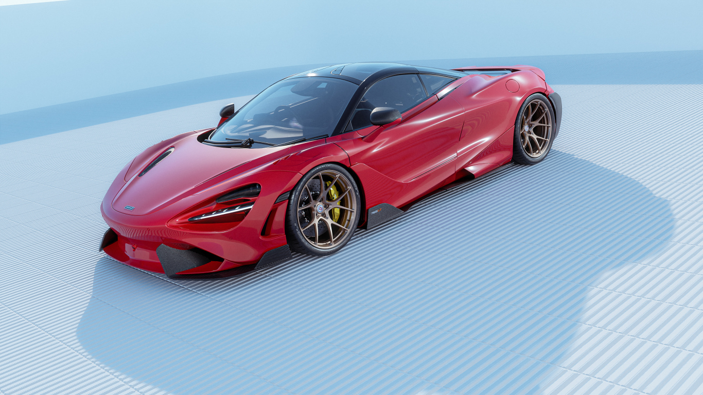 Красный автомобиль McLaren 765LT CGI