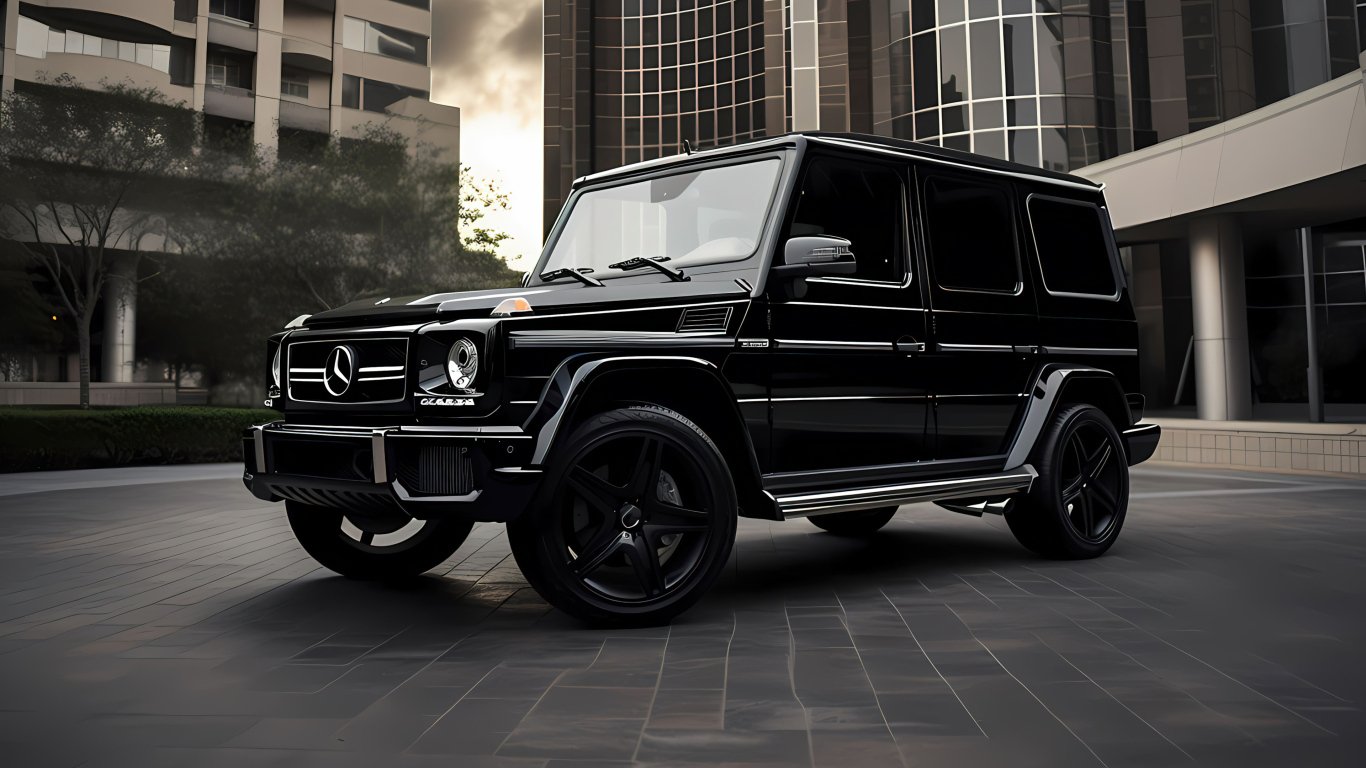 Черный автомобиль Mercedes G Wagon