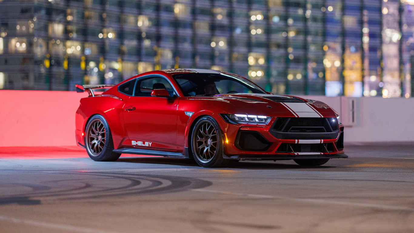 Красный автомобиль  Shelby Super Snake 2024 года