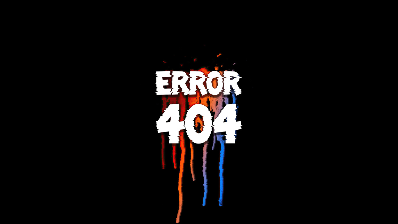 Ошибка error 404 на черном фоне