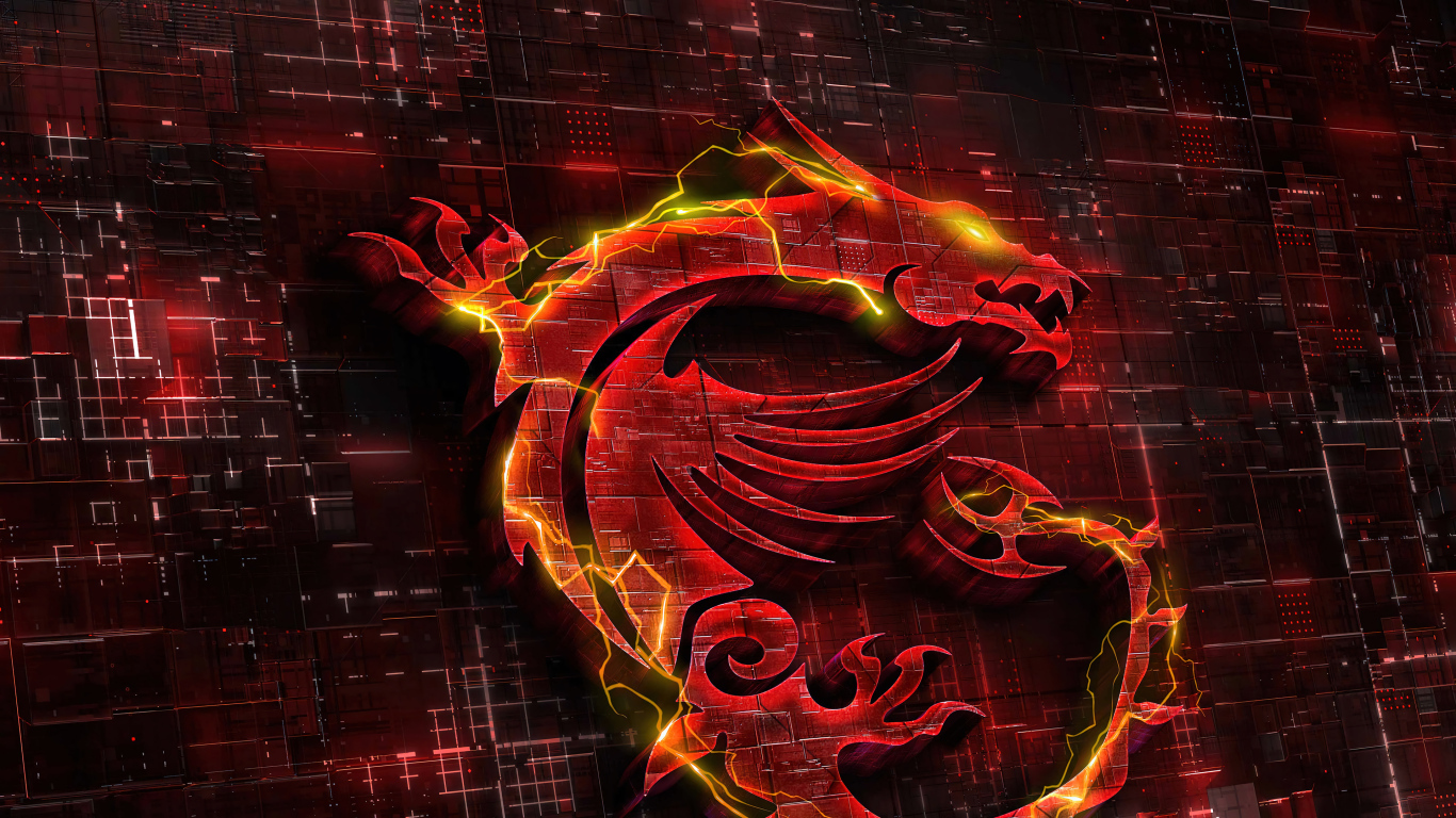 Красный логотип msi крупным планом