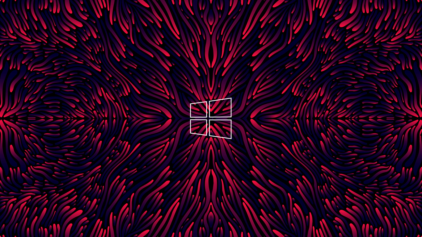 Белый логотип windows на красном волнистом фоне