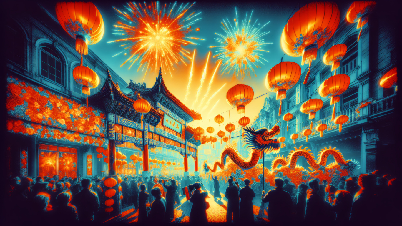 Новый год на улице Китайского города