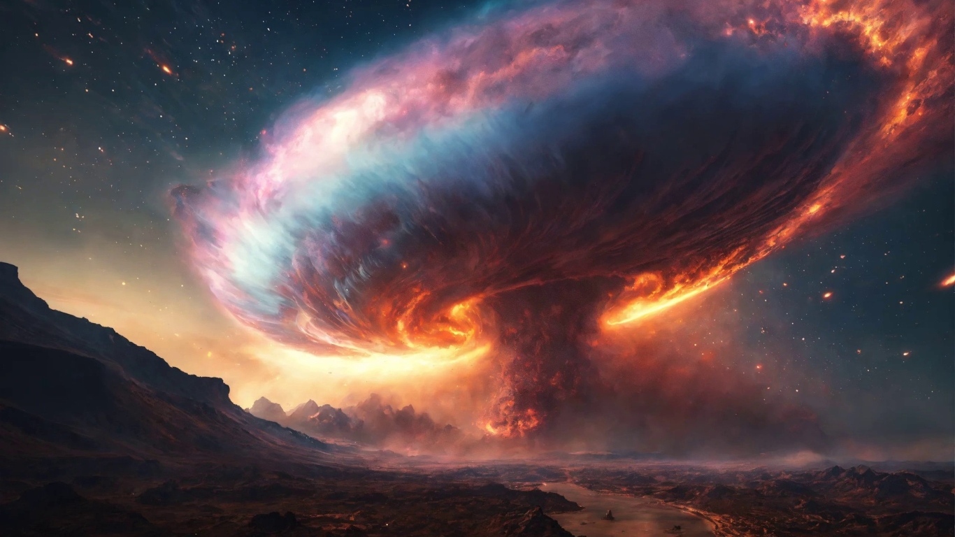 Фантастическое торнадо в небе