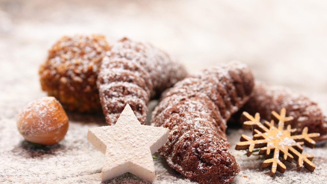 Рождественское печенье с сахарной пудрой