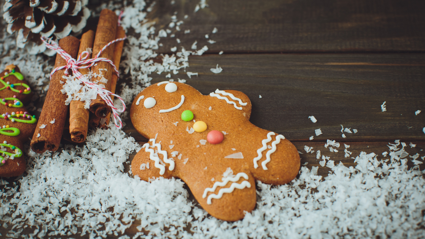 Печенье на столе с кокосовой стружкой и корицей