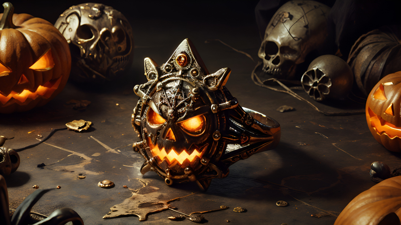 Перстень со светящимися глазами на Хэллоуин