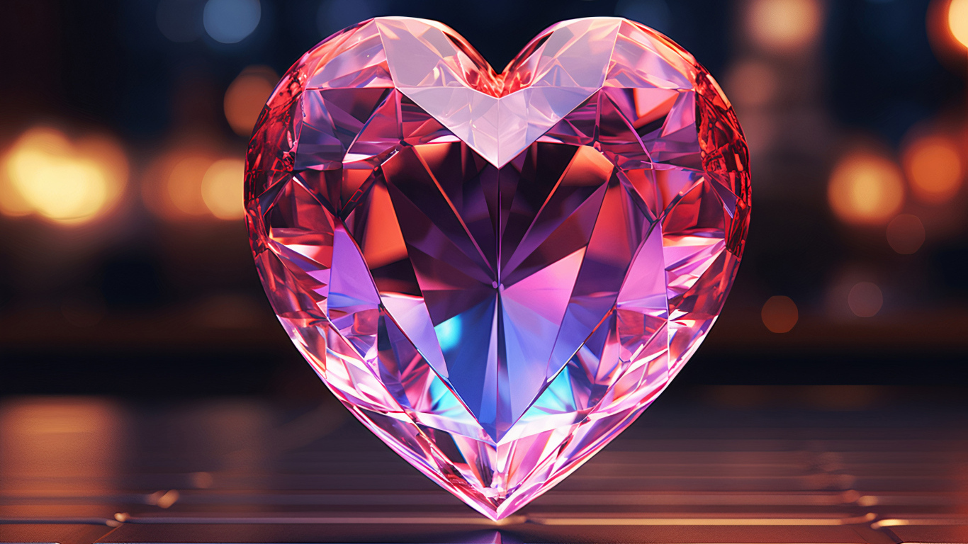 Большое розовое драгоценное сердце