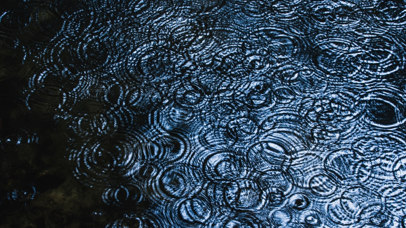 Круги от дождя на воде