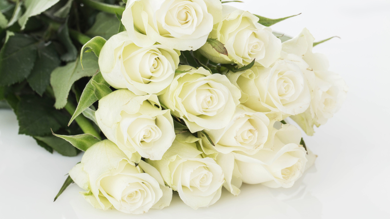 Букет шикарных белых  роз 