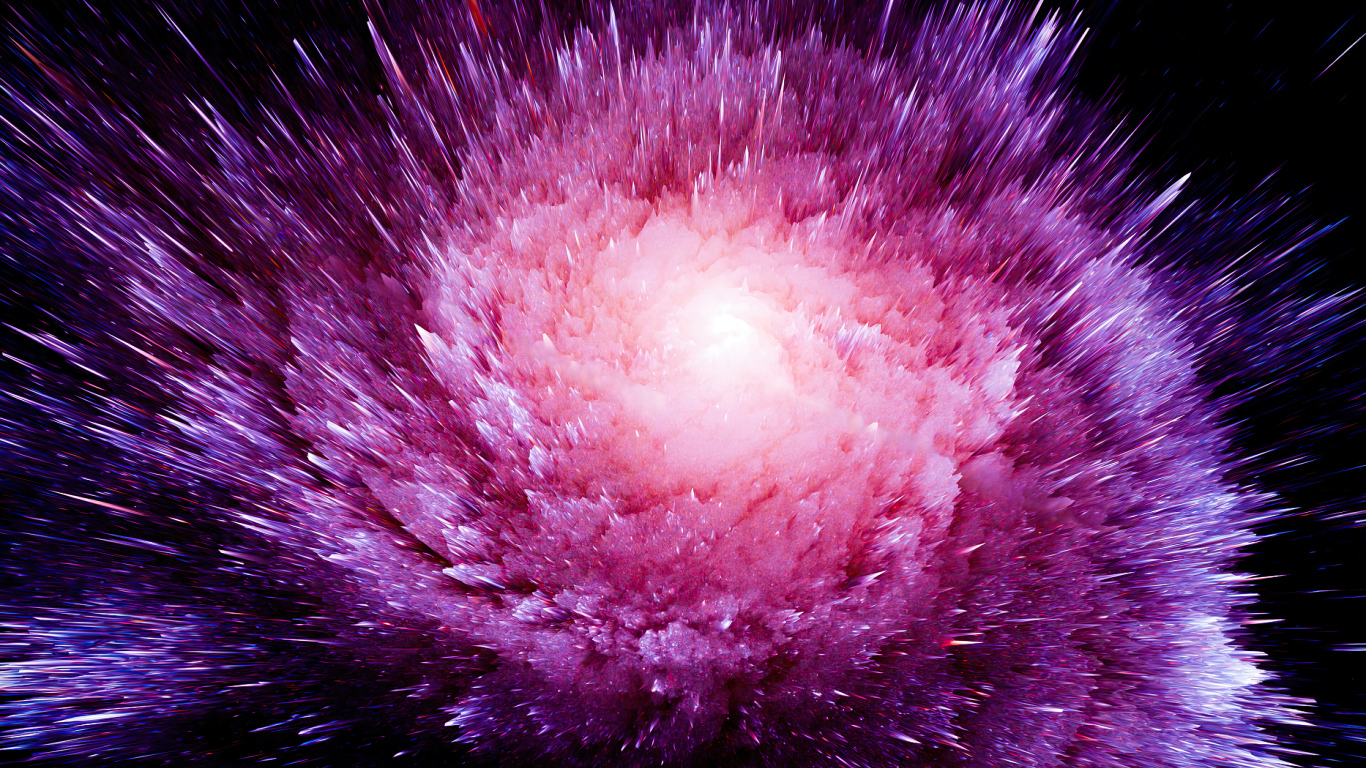 Яркая розовая вспышка в космосе