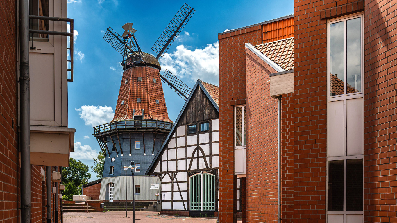 Мельница в старом городе, Германия