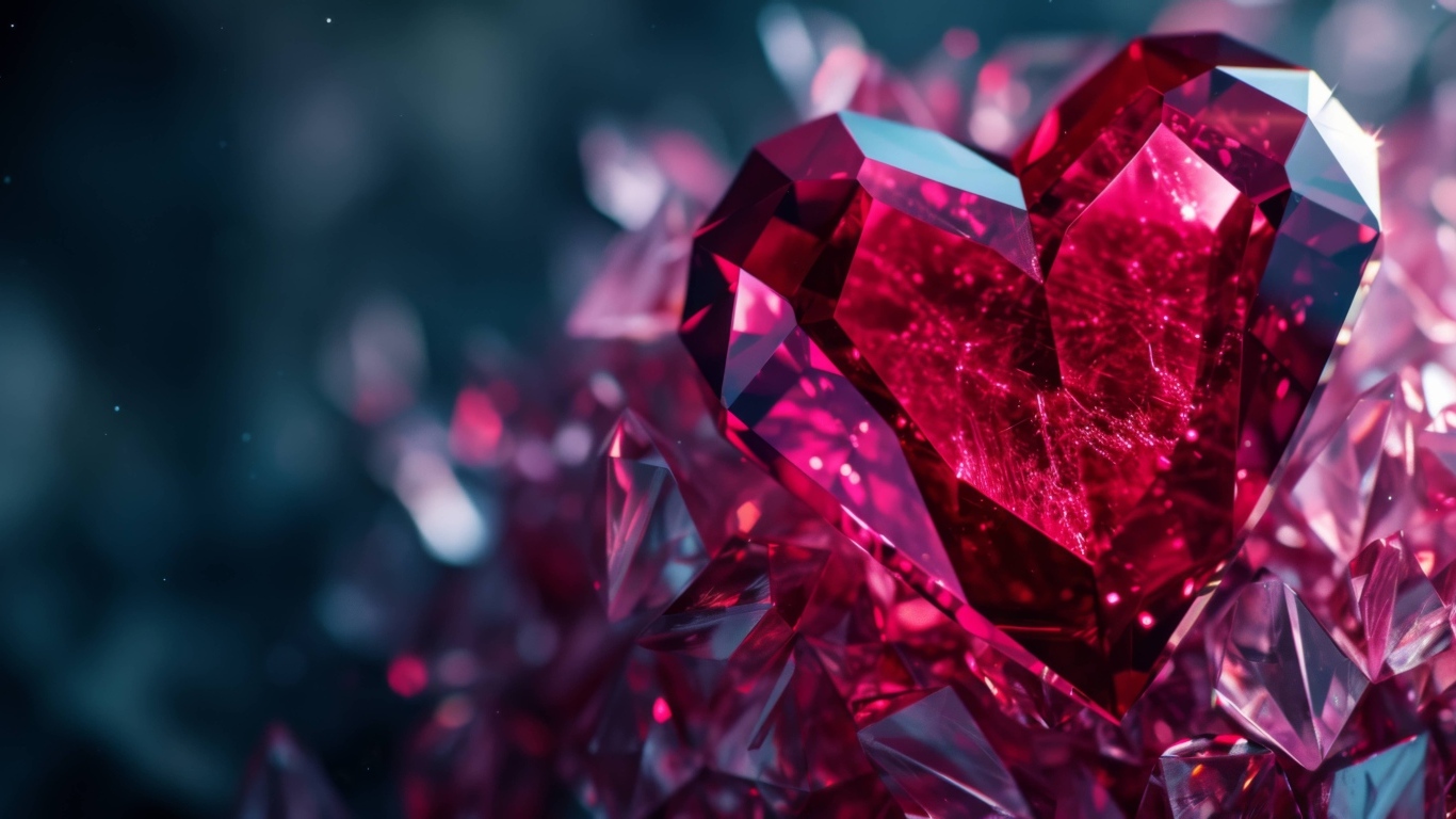 Сердце из красного камня