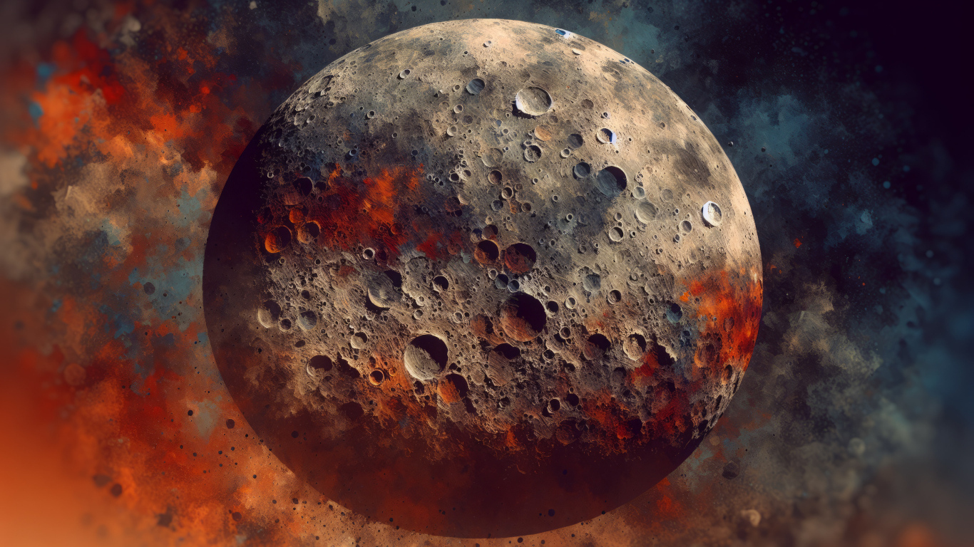 Кратеры на луне в космосе