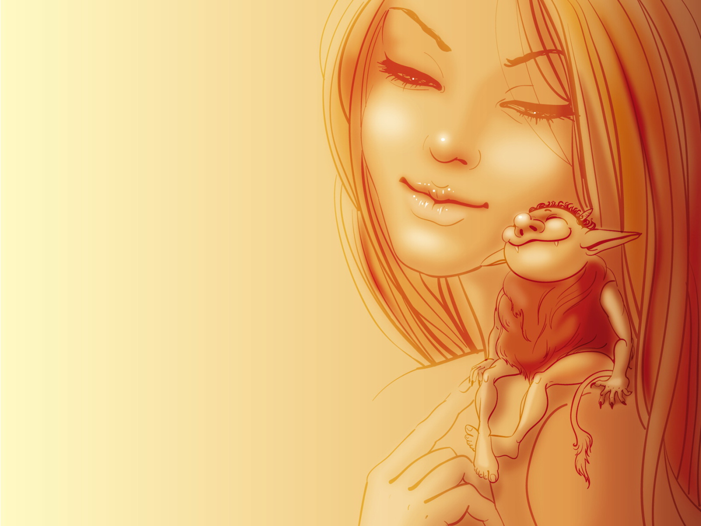 Девушка и гном