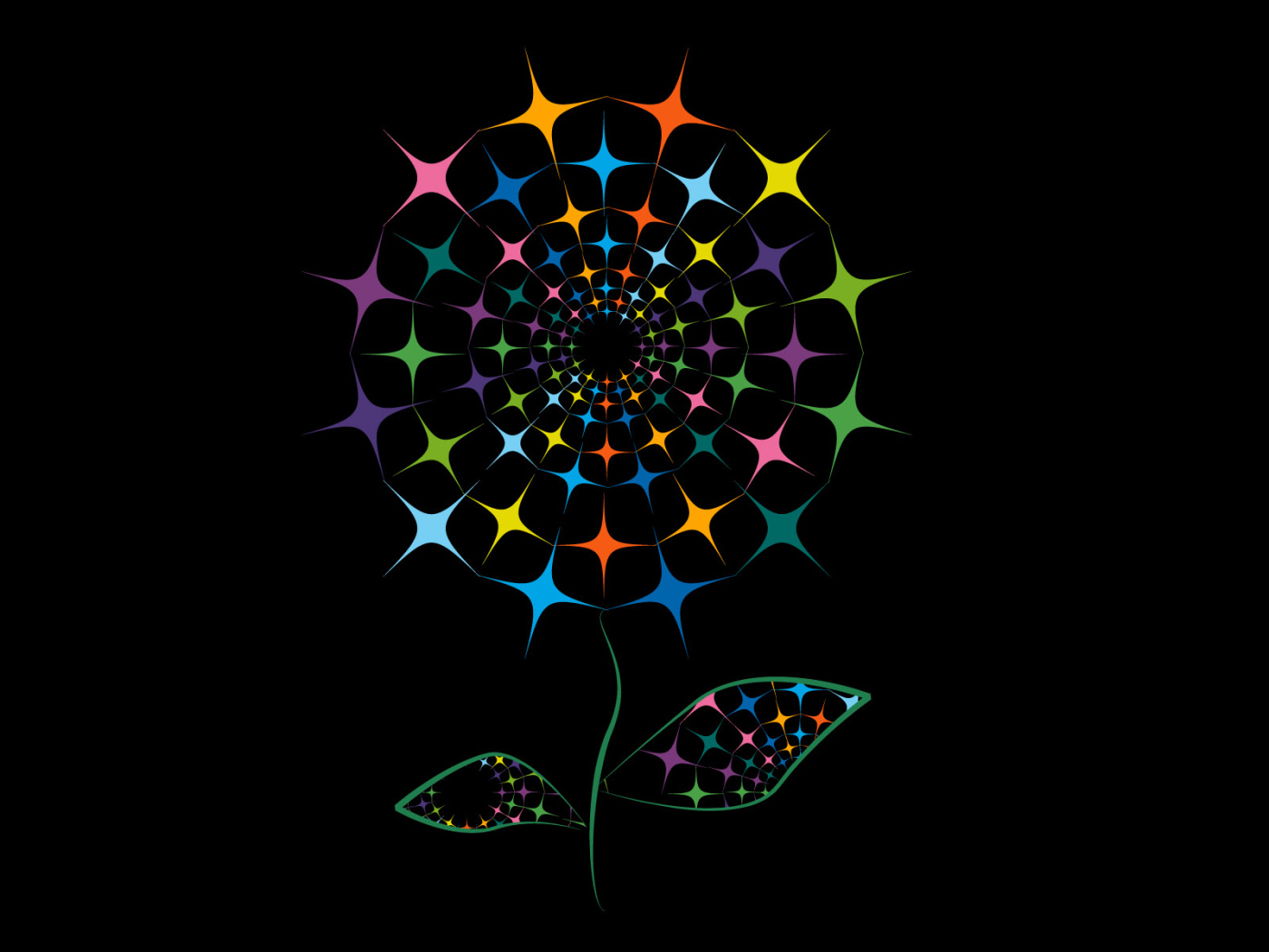 Черный векторный цветок