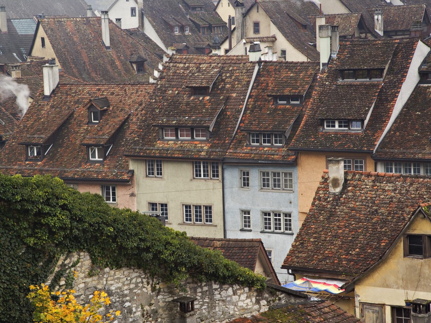 Верхушки крыш, Schaffhausen, Швейцария