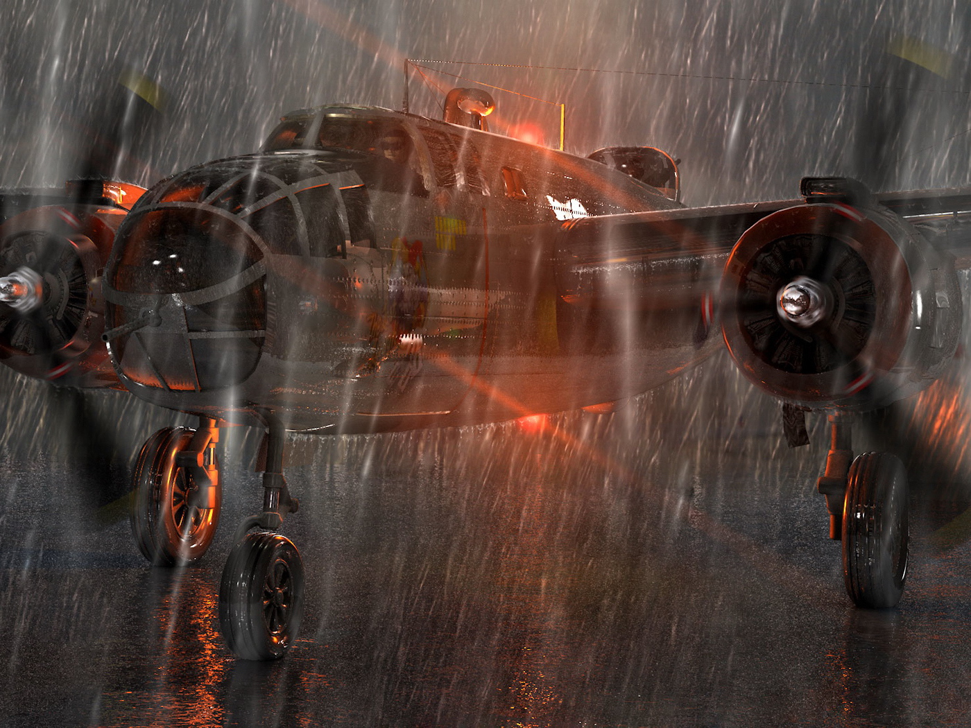 Самолет под дождем