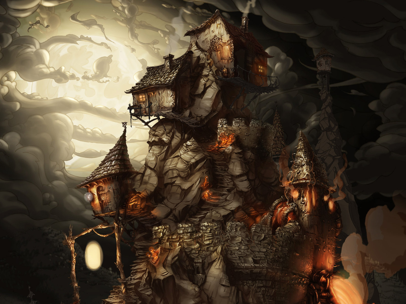 Домики на вершине скалы