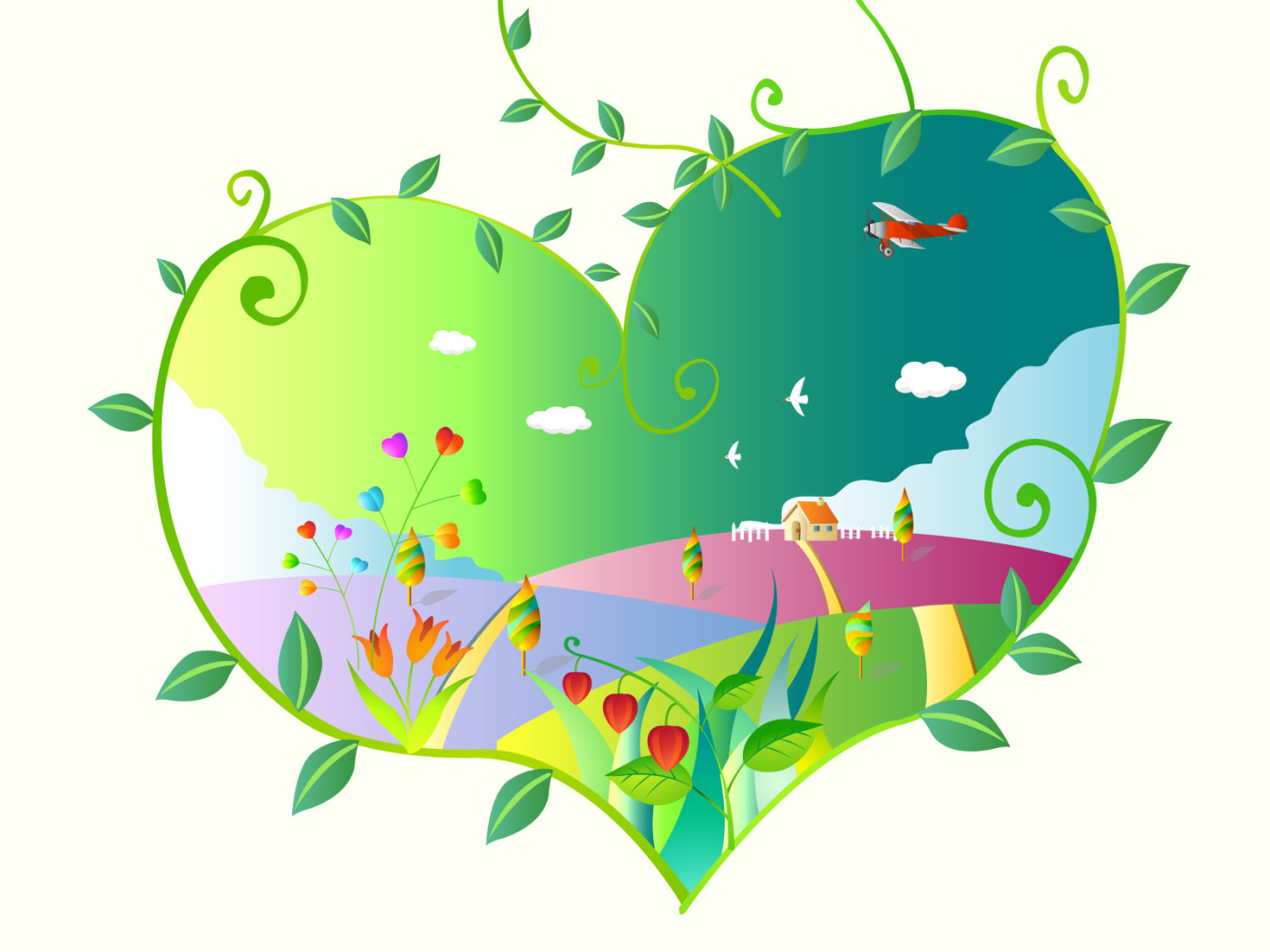 Зеленое сердечко в День Святого Валентина