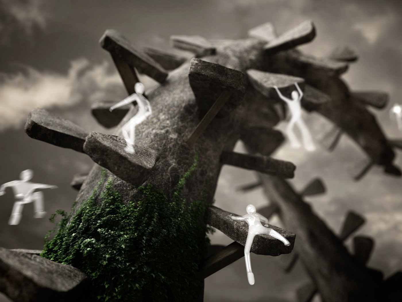 Белые человечки дереволазы