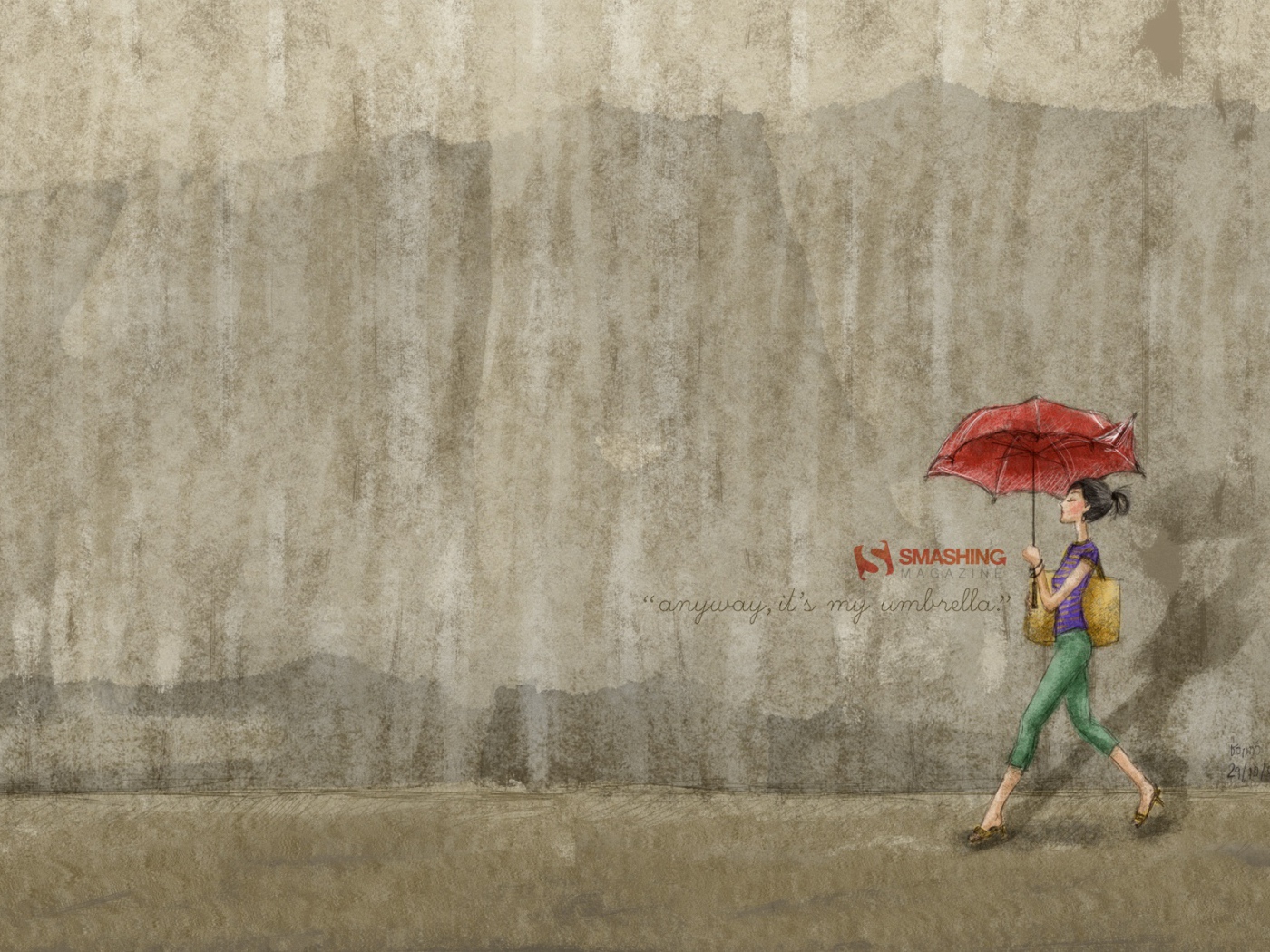 Девушка с зонтом