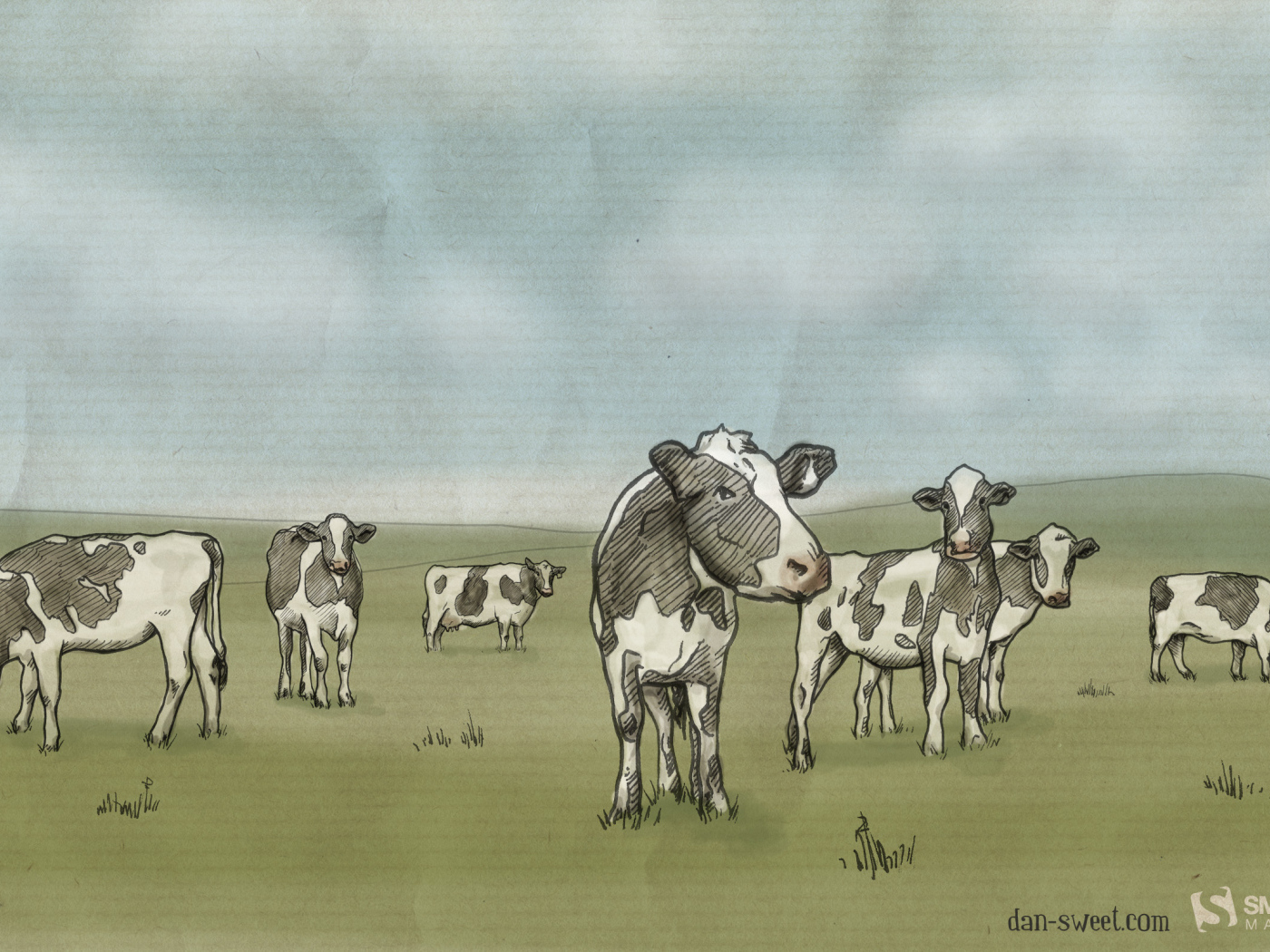 рисованные коровы