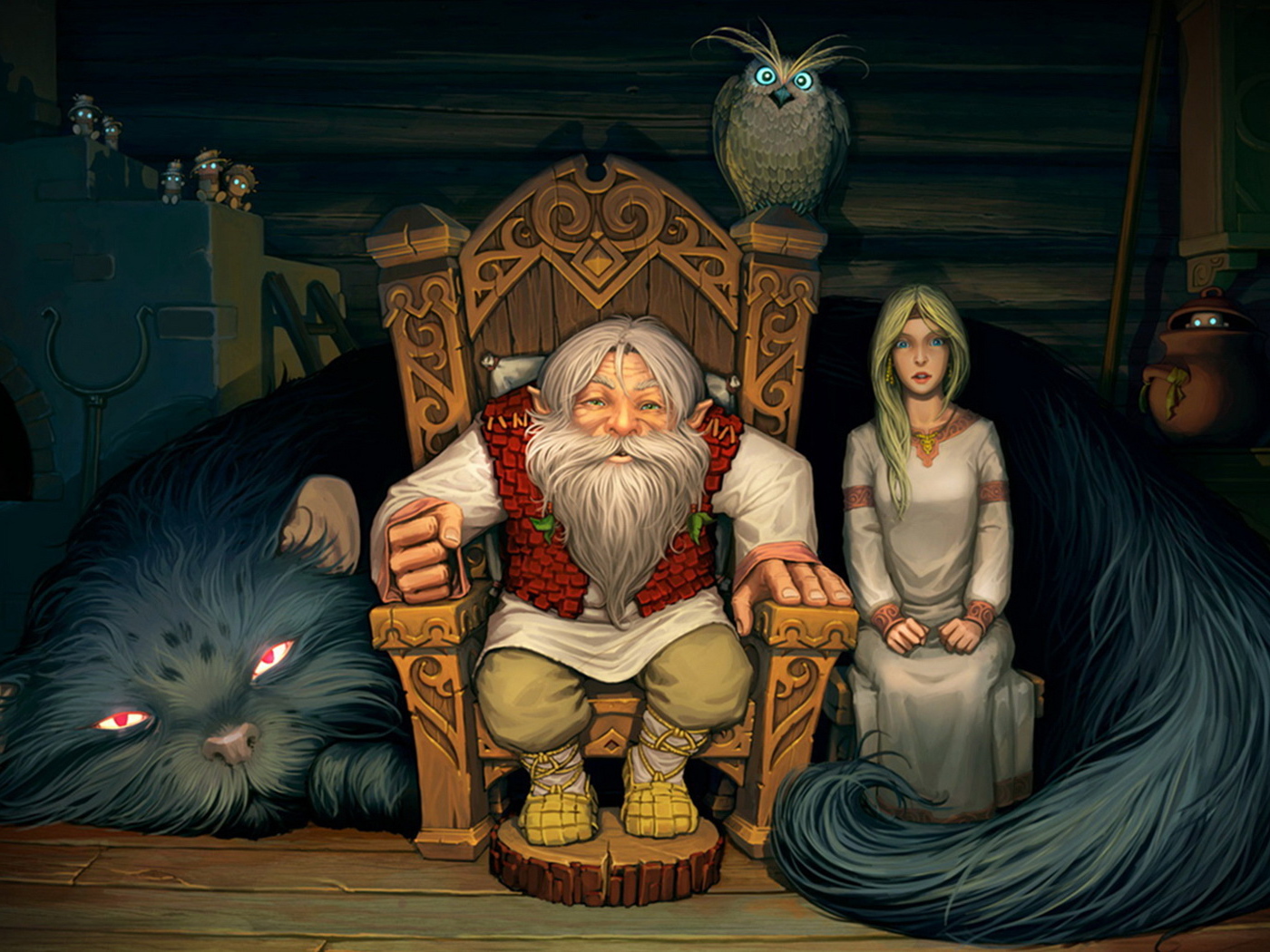 В избе собрались