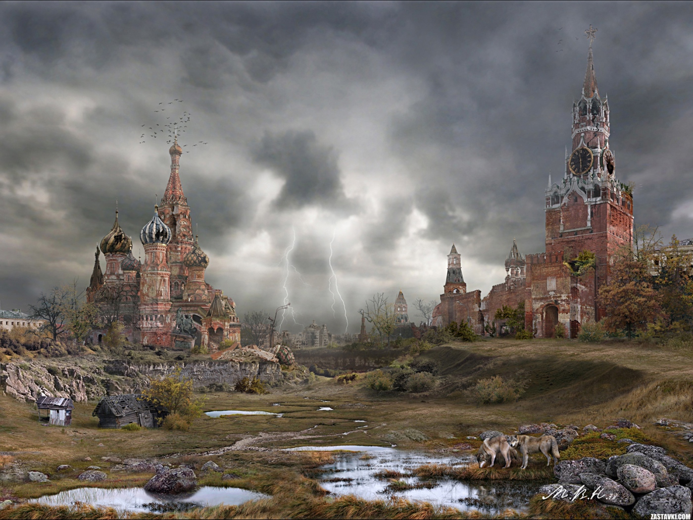 Москва после ядерной войны Осень