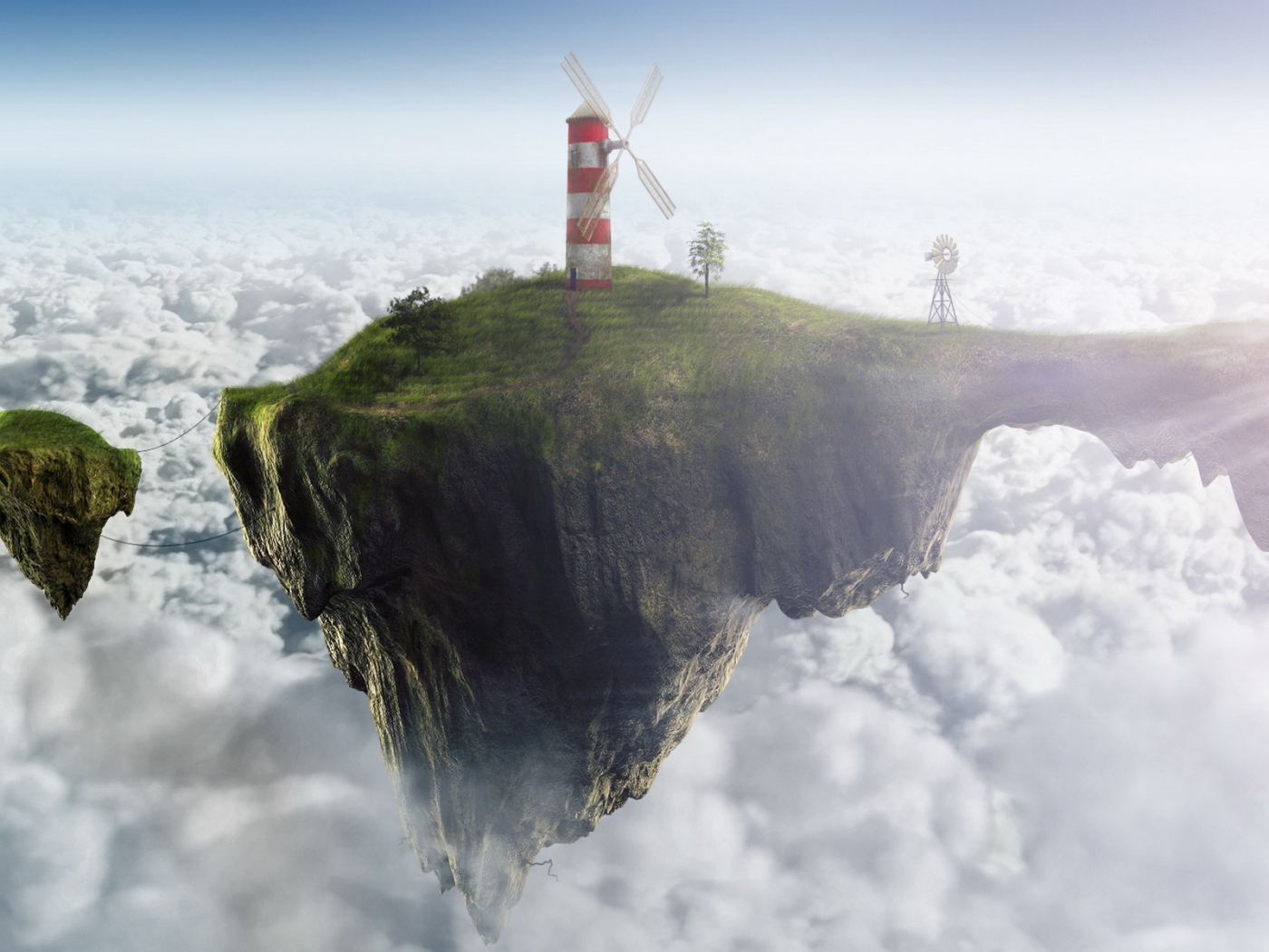Ветреная мельница на висячем острове