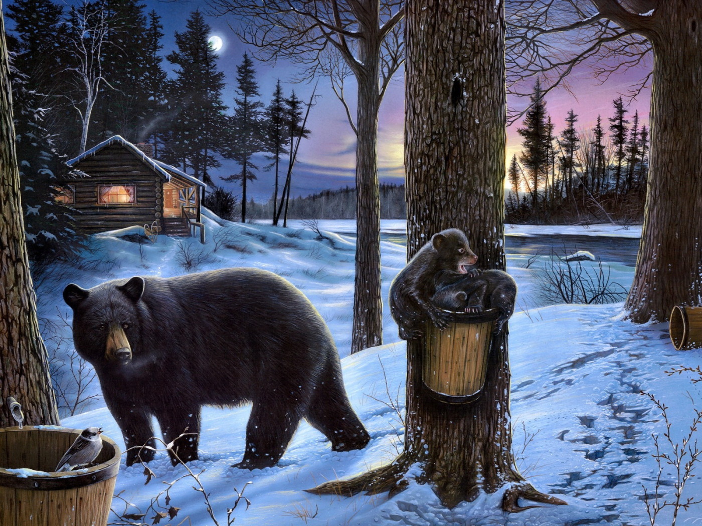 Мишки в лесу