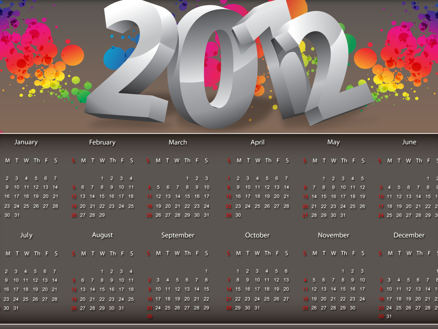 Календарь. 2012