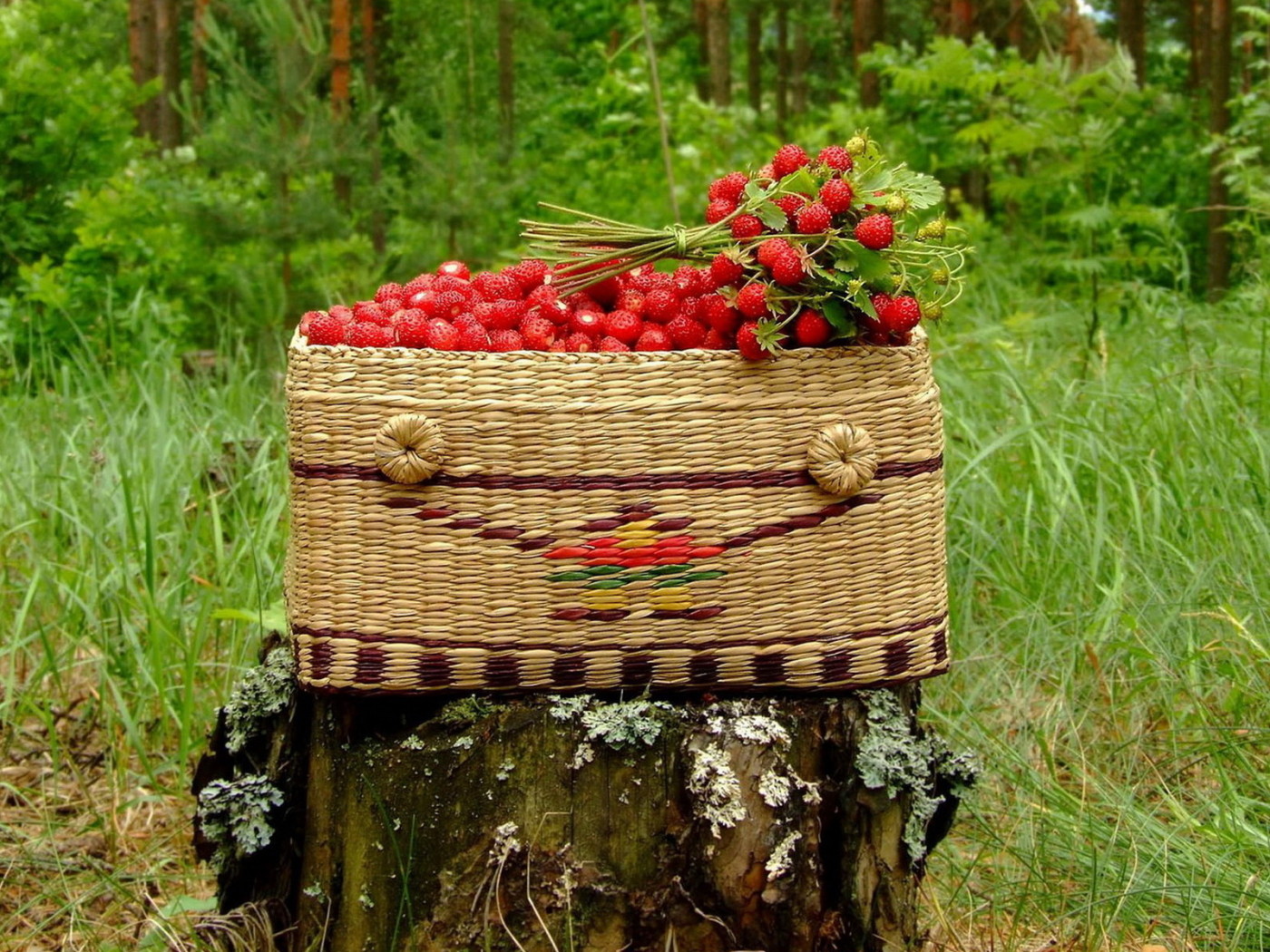 Земляника в корзине