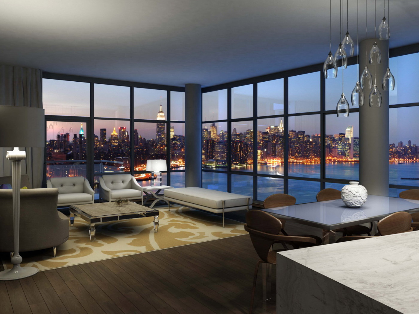 Дизайн комнаты в большом городе