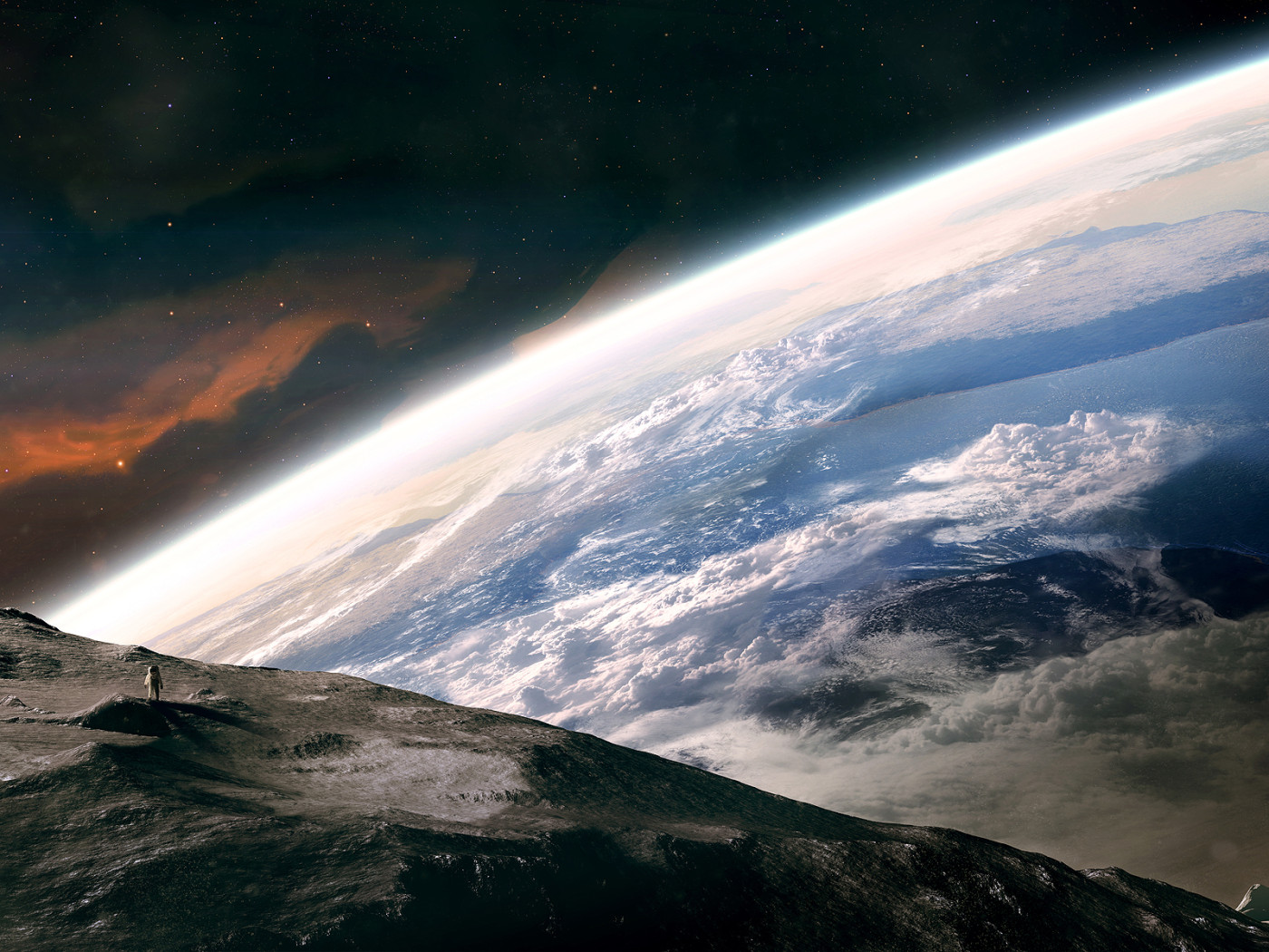 Космонавт на поверхности