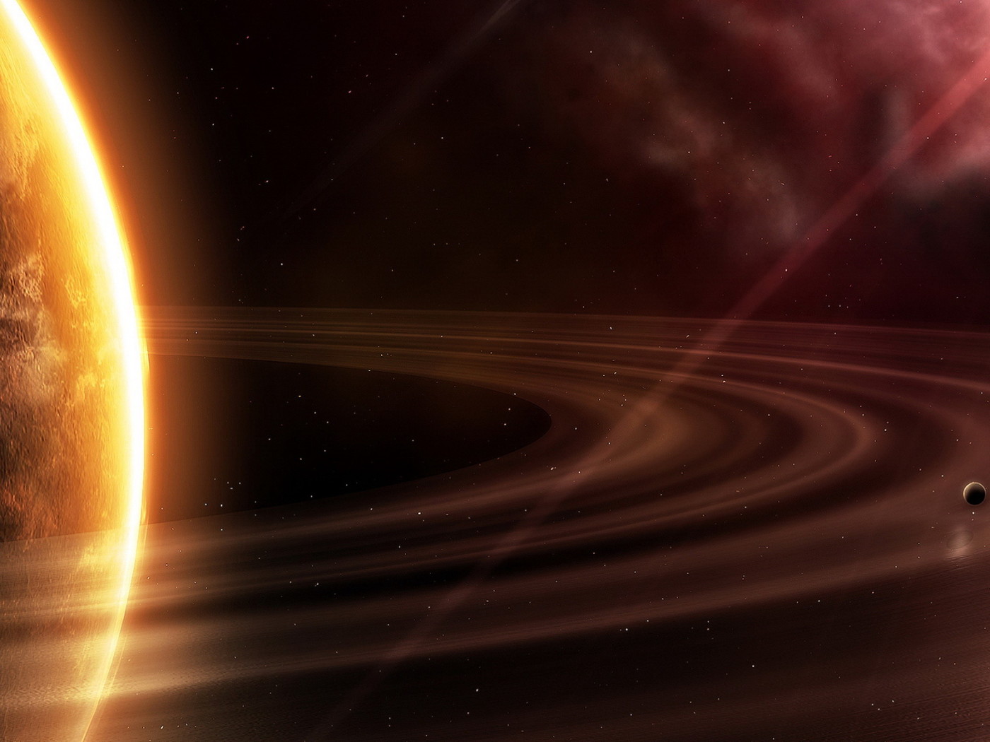 Огромная планета с кольцами