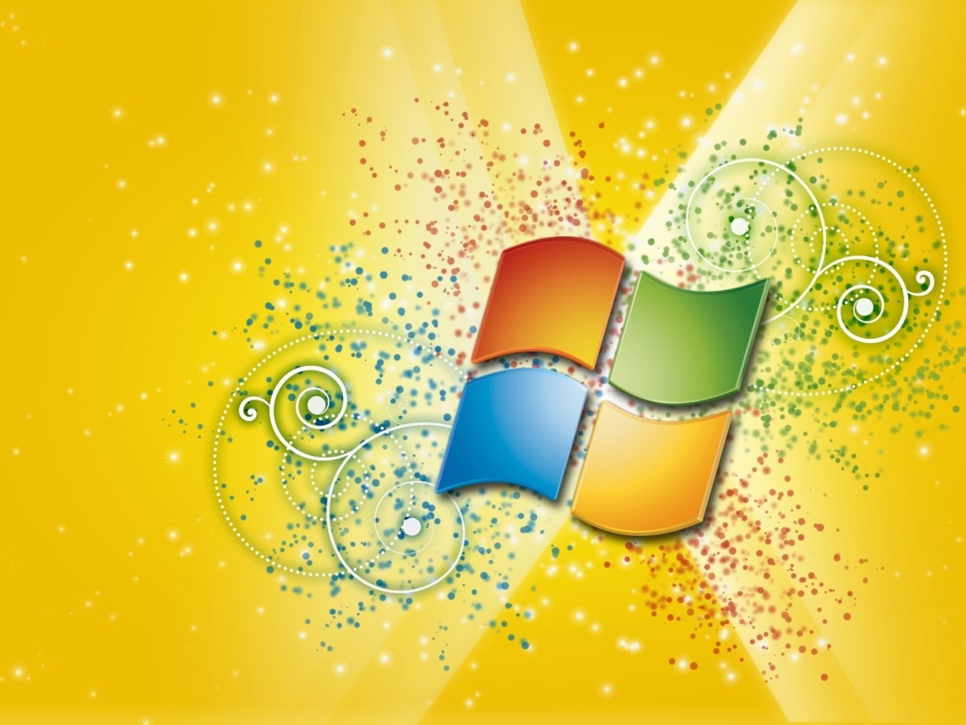 Windows on yellow Desktop wallpapers 1400x1050