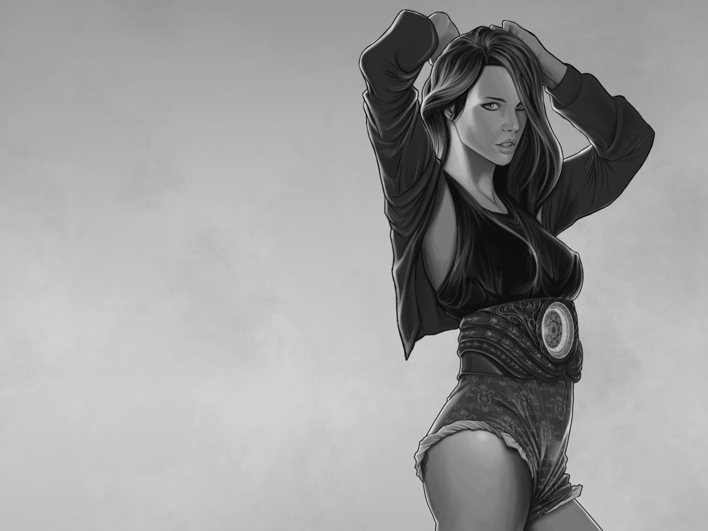 Черно белая красотка