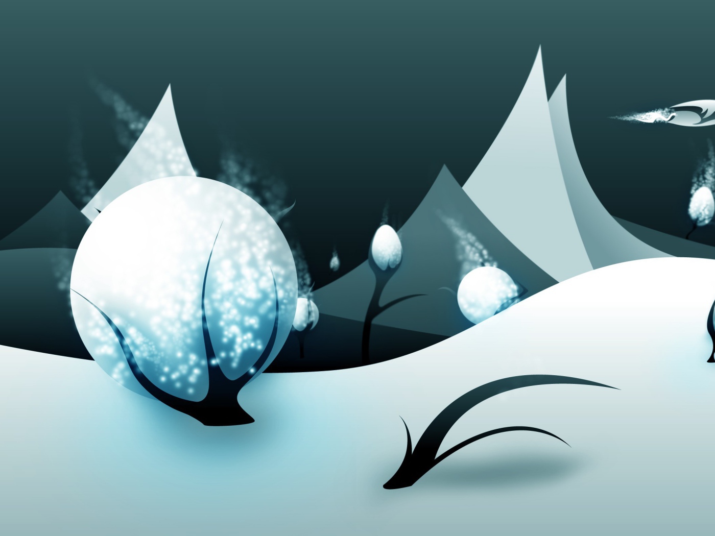 Векторные подснежники