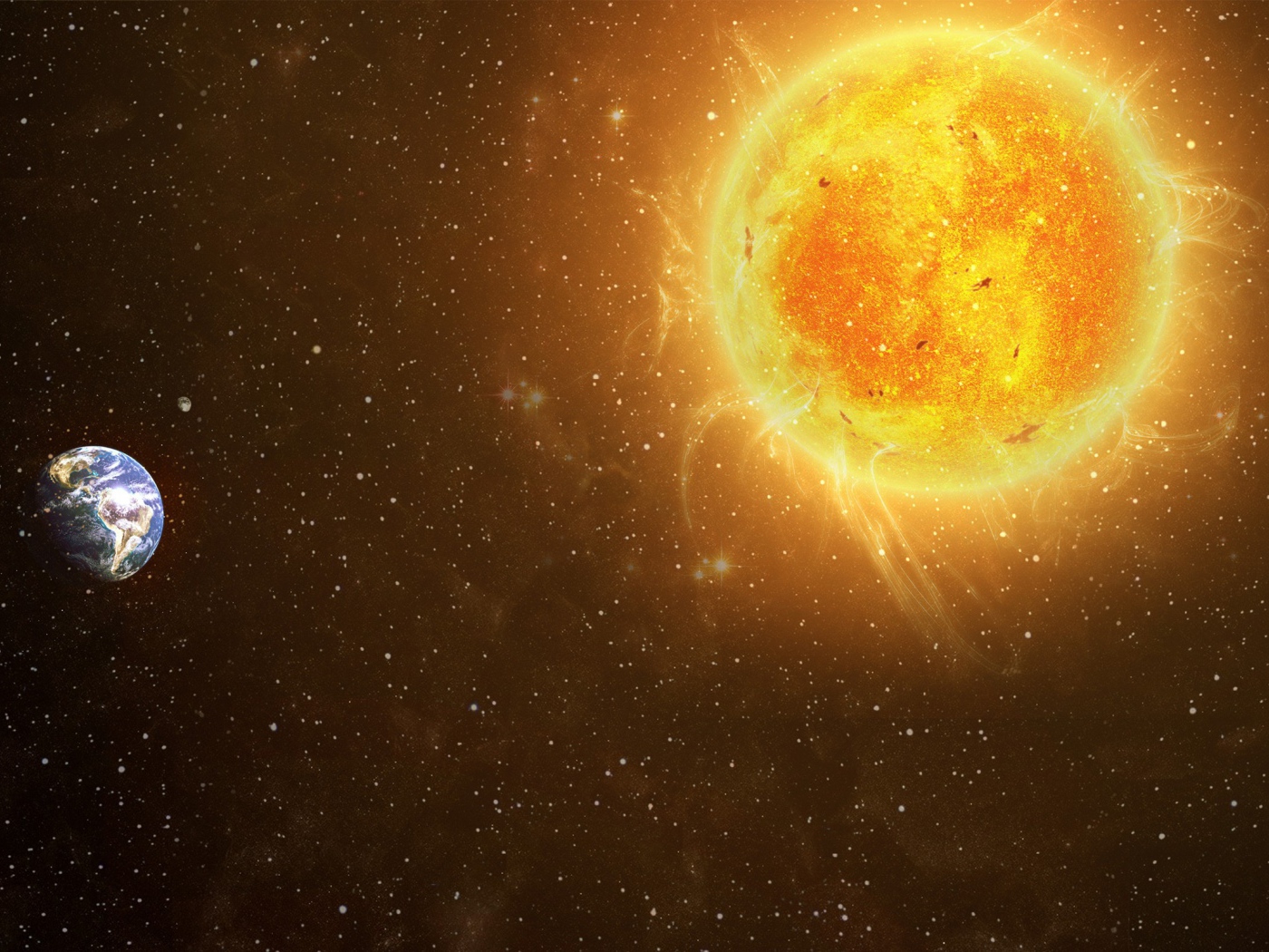 Солнце рядом с Землей